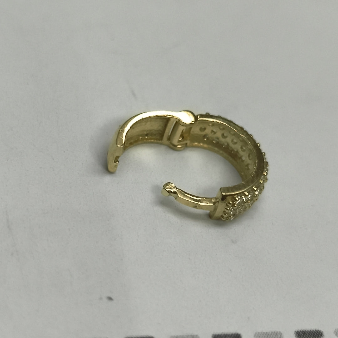 ARETES HUGGIE CON CIRCONIAS 14K 2 GR (NUEVO)