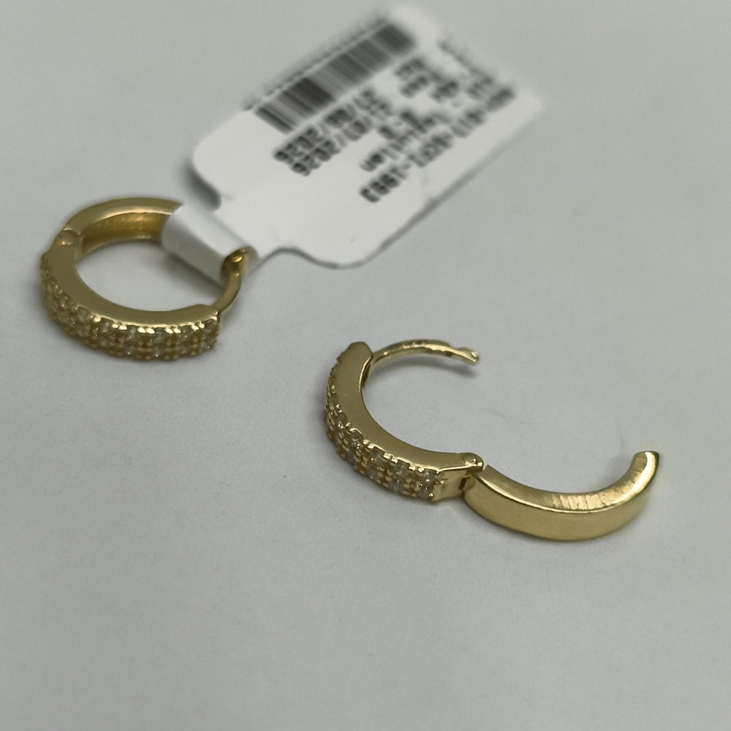 ARETES HUGGIES C CIRCONIAS 14K 1.8 GR (NUEVO)