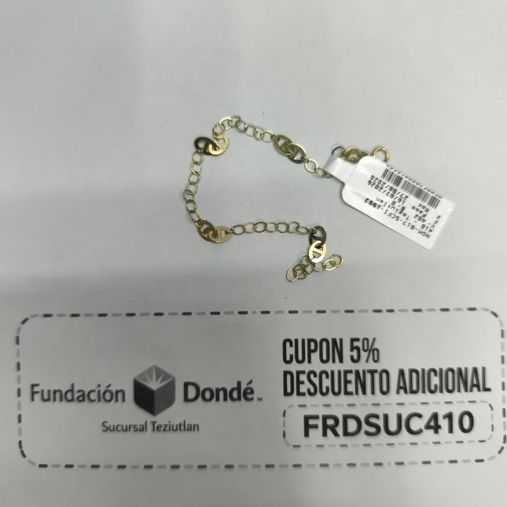 PULSERA ESPECIAL 14K 18 CM 1.5 GR (NUEVO)