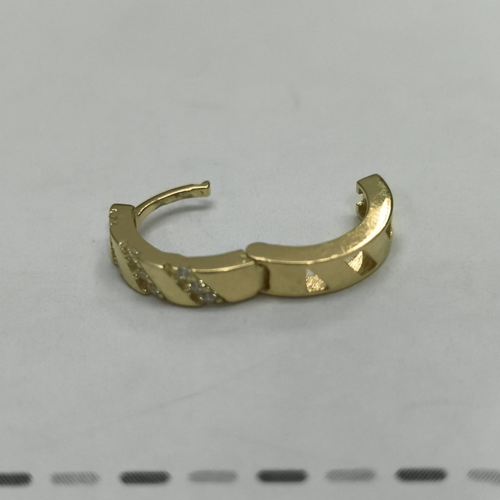 ARETES HUGGIES CON CIRCONIAS 14K 2.2 GR (NUEVO)