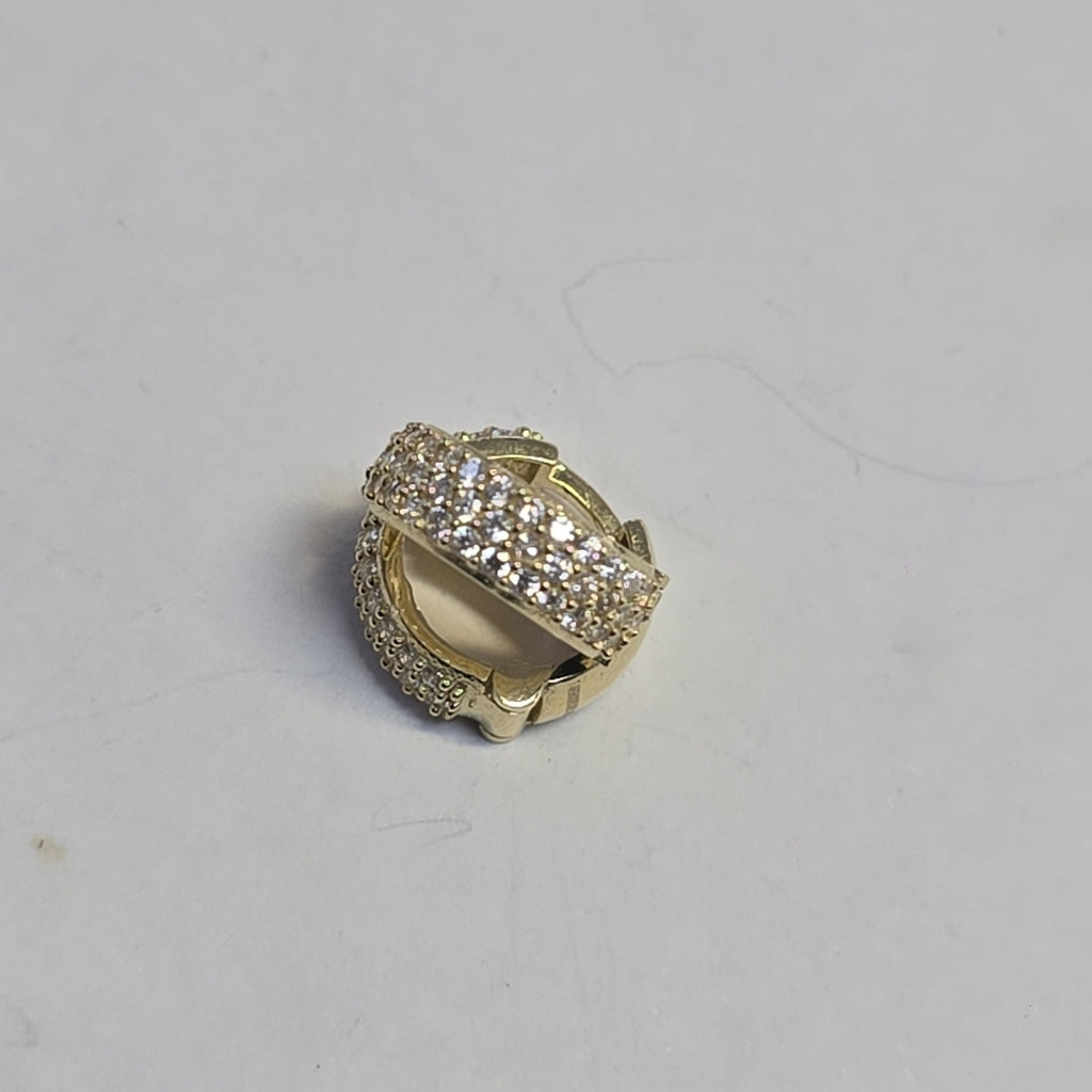 ARETES HUGGIE CON CIRCONIAS 14K 2.1 GR (NUEVO)