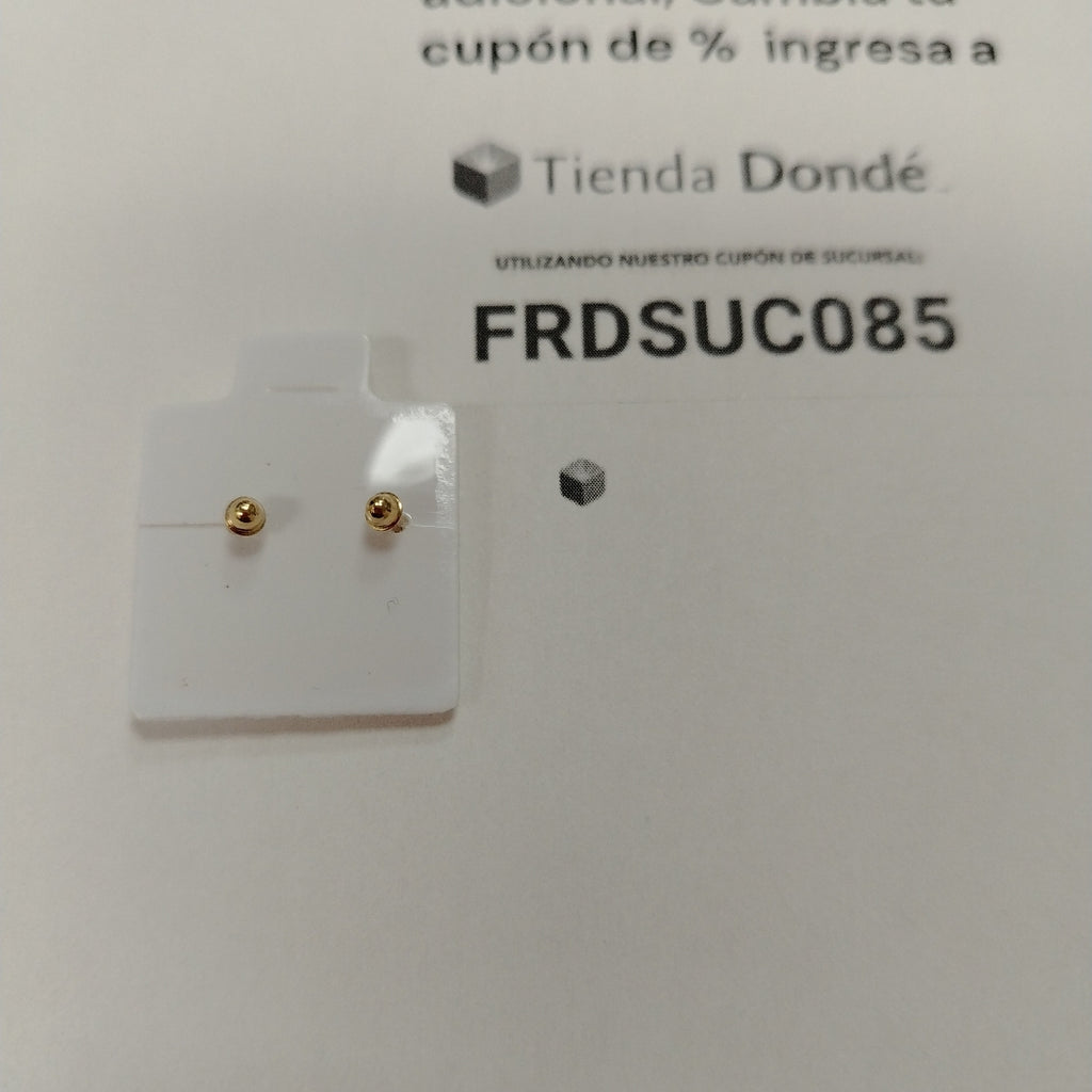 BROQUELES BROQUEL FIG BOTON RAYADO 14K 0.1577 GR (NUEVO)