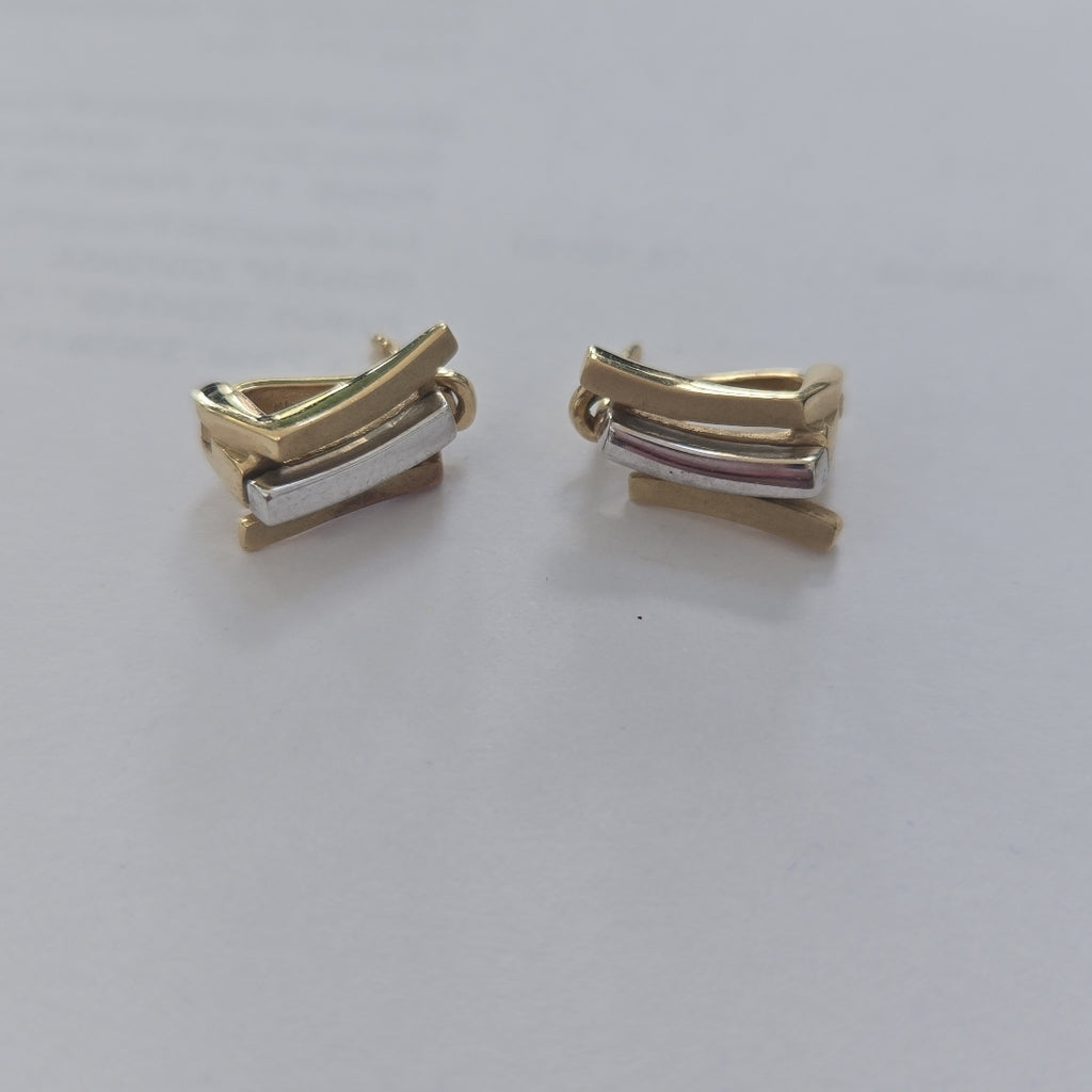 ARETES PAR ORO COMBINADO 10 K 5.7 GRMS (SEMINUEVO)
