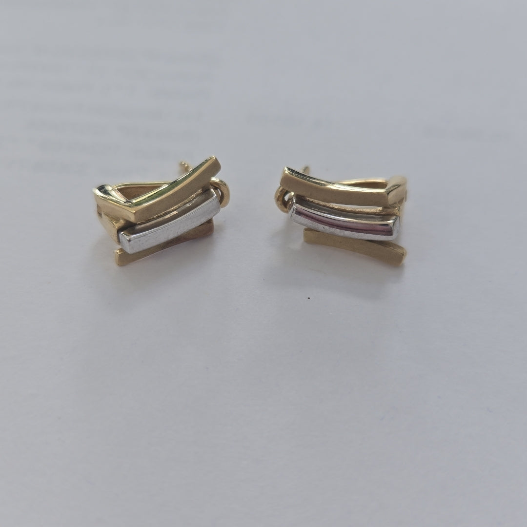 ARETES PAR ORO COMBINADO 10 K 5.7 GRMS (SEMINUEVO)