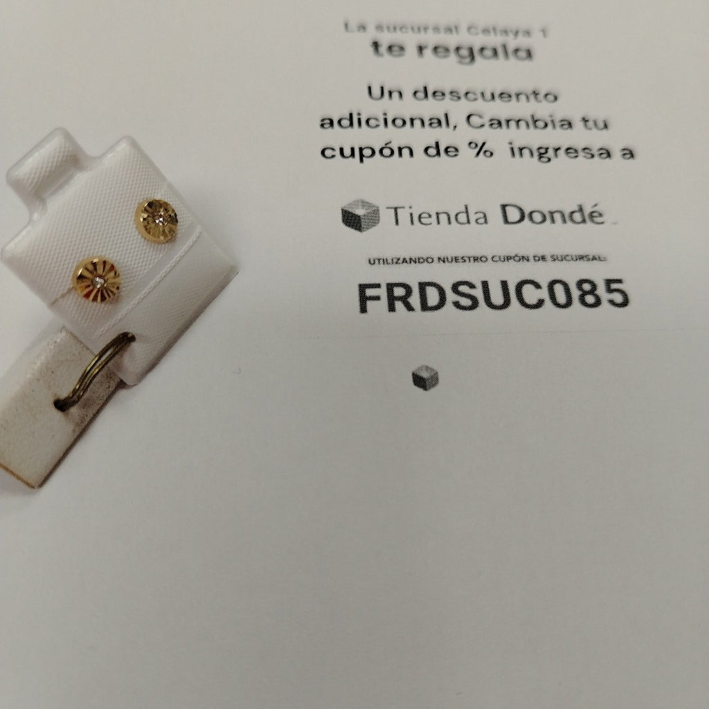BROQUELES BROQUEL FIG BOTON C CIRCONIA 14K 0.2916 GR (NUEVO)