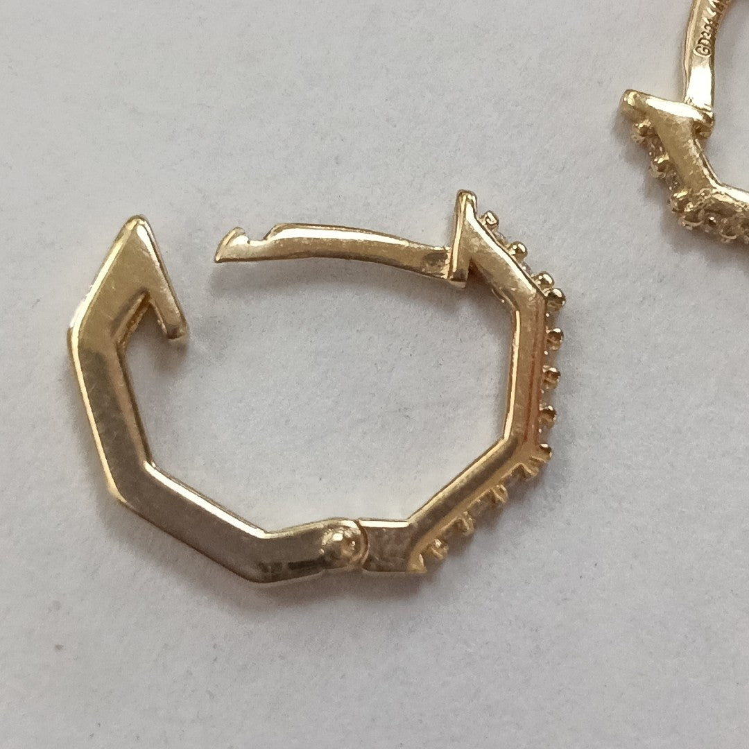 ARETES HUGIES C CIRCONIAS 14K 1.5 GR (NUEVO)