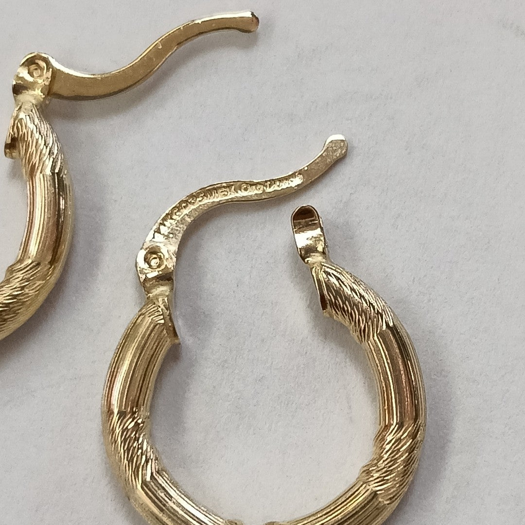 ARETES TEJIDO ARRACADAS CON DISEÑO 14K 2.7 GR (NUEVO)