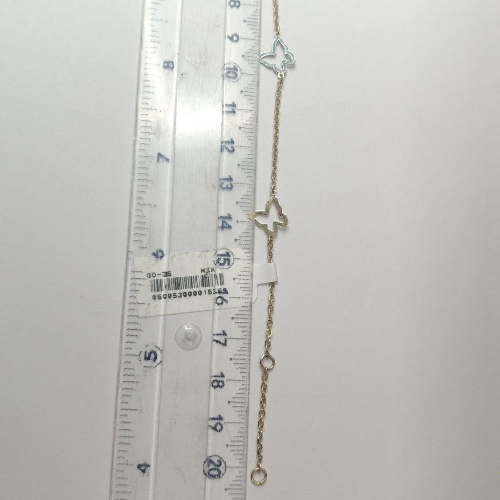 PULSERA ESPECIAL C MARIPOSAS 14K 18 CM 1.7 GR (NUEVO)