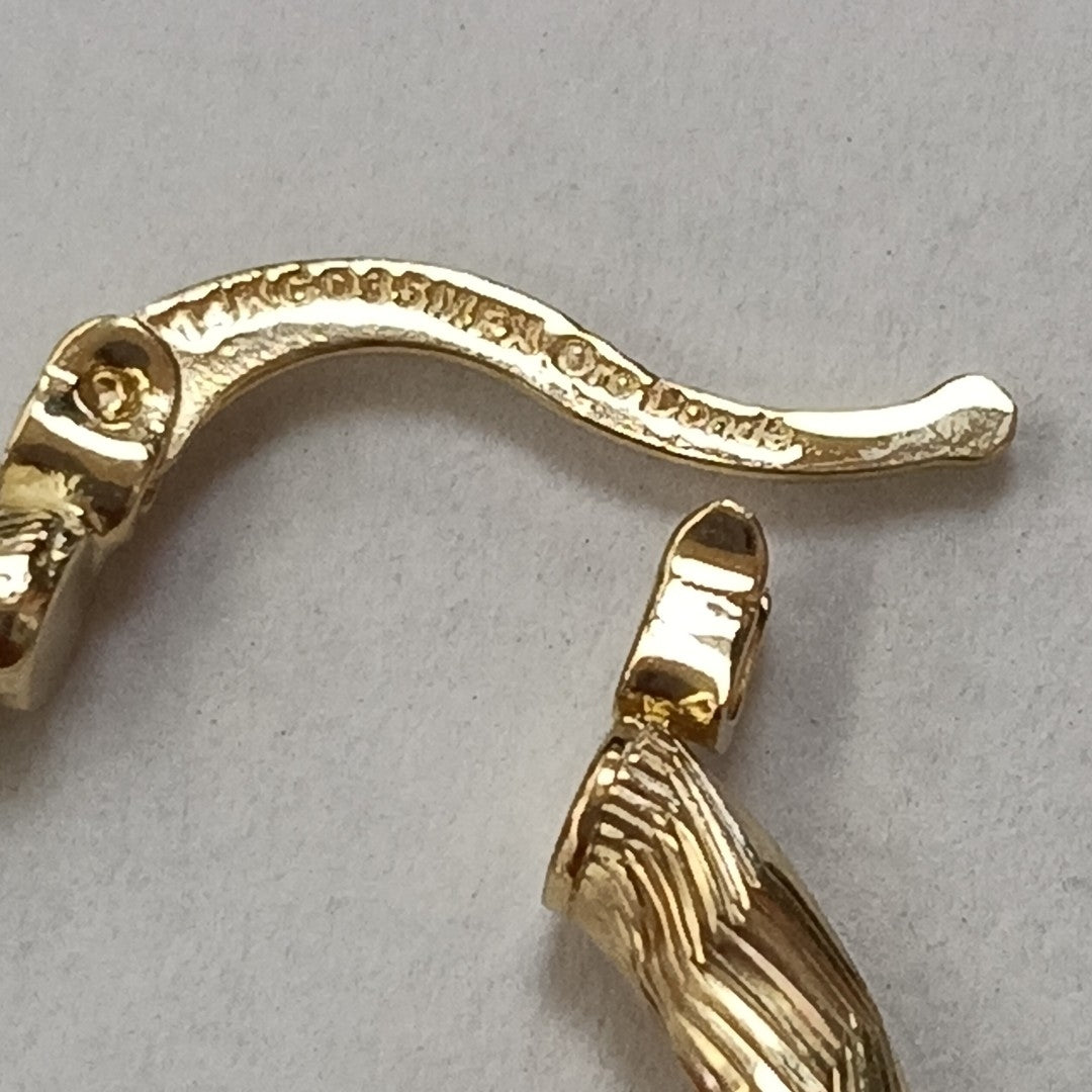 ARETES TEJIDO ARRACADA LABRADA 14K 2.6 GR (NUEVO)