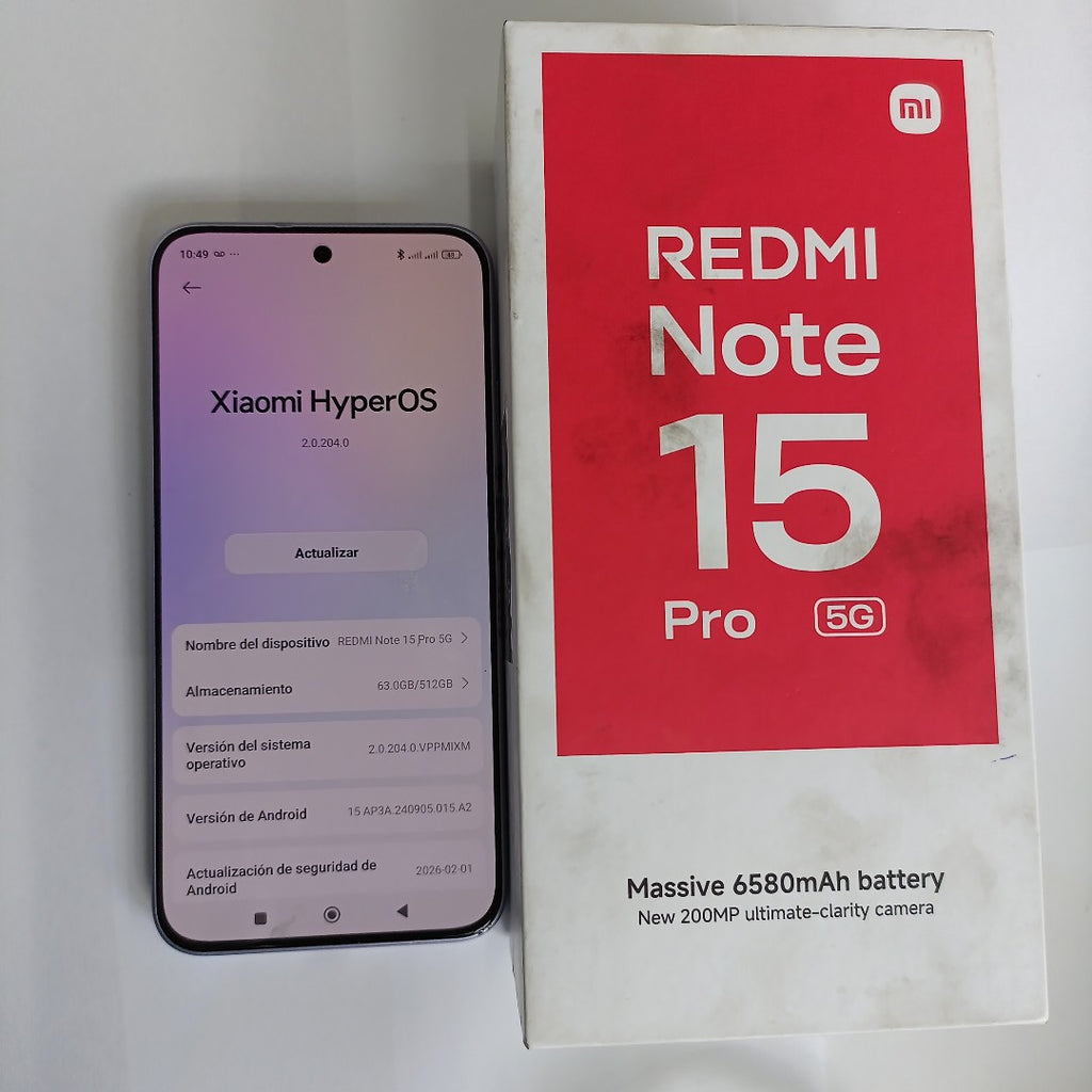 CELULAR XIAOMI REDMI NOTE 15 PRO 5G 25080RABDG (2026) 512 GB 8 GB RAM (SEMINUEVO)