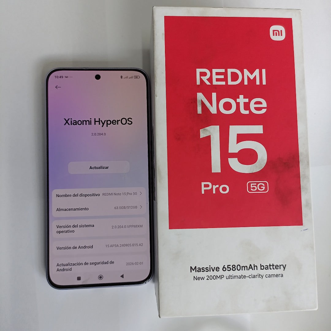 CELULAR XIAOMI REDMI NOTE 15 PRO 5G 25080RABDG (2026) 512 GB 8 GB RAM (SEMINUEVO)