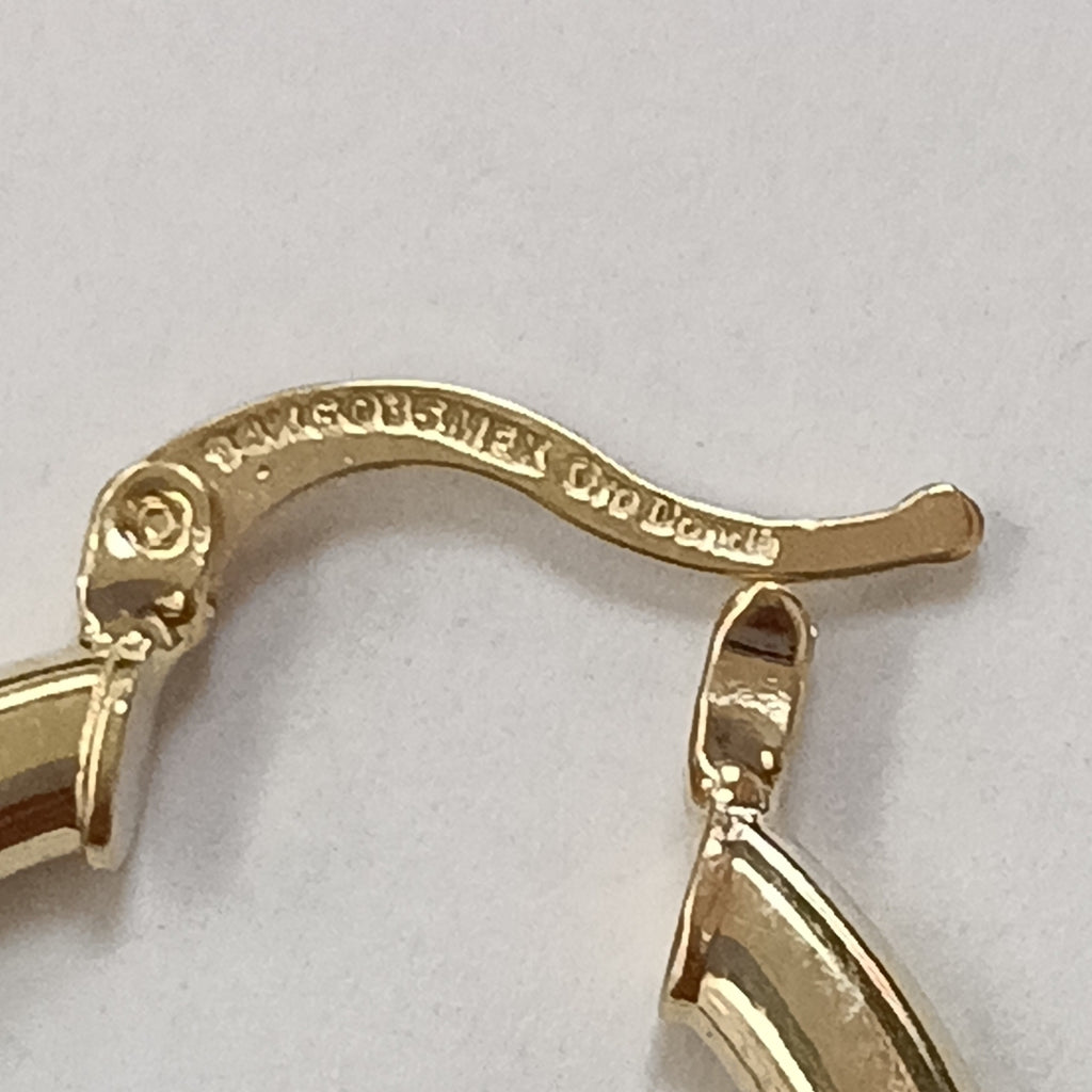 ARETES TEJIDO ARRACADA LISA 14K 2.1 GR (NUEVO)