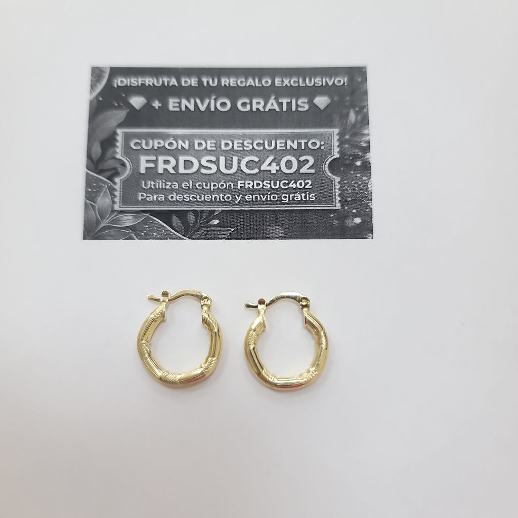 ARETES TEJIDO ARRACADAS CON DISEÑO 14K 2.7 GR (NUEVO)