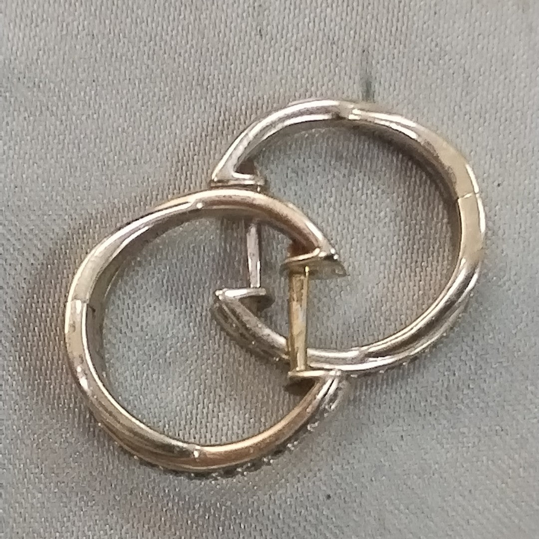 ARRACADAS PAR ORO BLANCO 14 K 5.1 GRMS (SEMINUEVO)