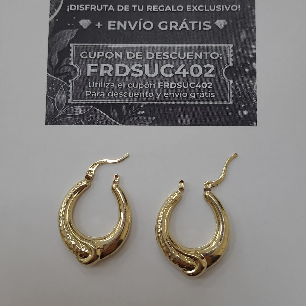 ARETES ARRACADAS ENTRELAZADAS 14K 2.6 GR (NUEVO)