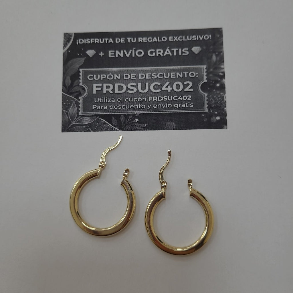 ARETES TEJIDO ARRACADA LISA 14K 2.1 GR (NUEVO)