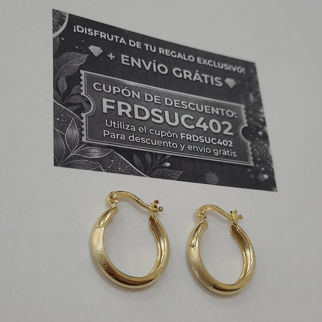 ARETES TEJIDO ARRACADA SATINADA 14K 2.5 GR (NUEVO)