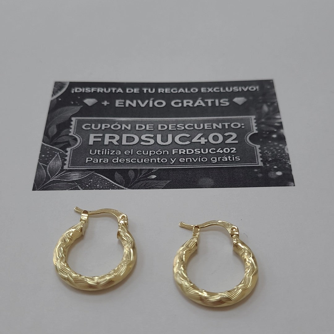 ARETES TEJIDO ARRACADAS ASTRIADAS 14K 2 GR (NUEVO)