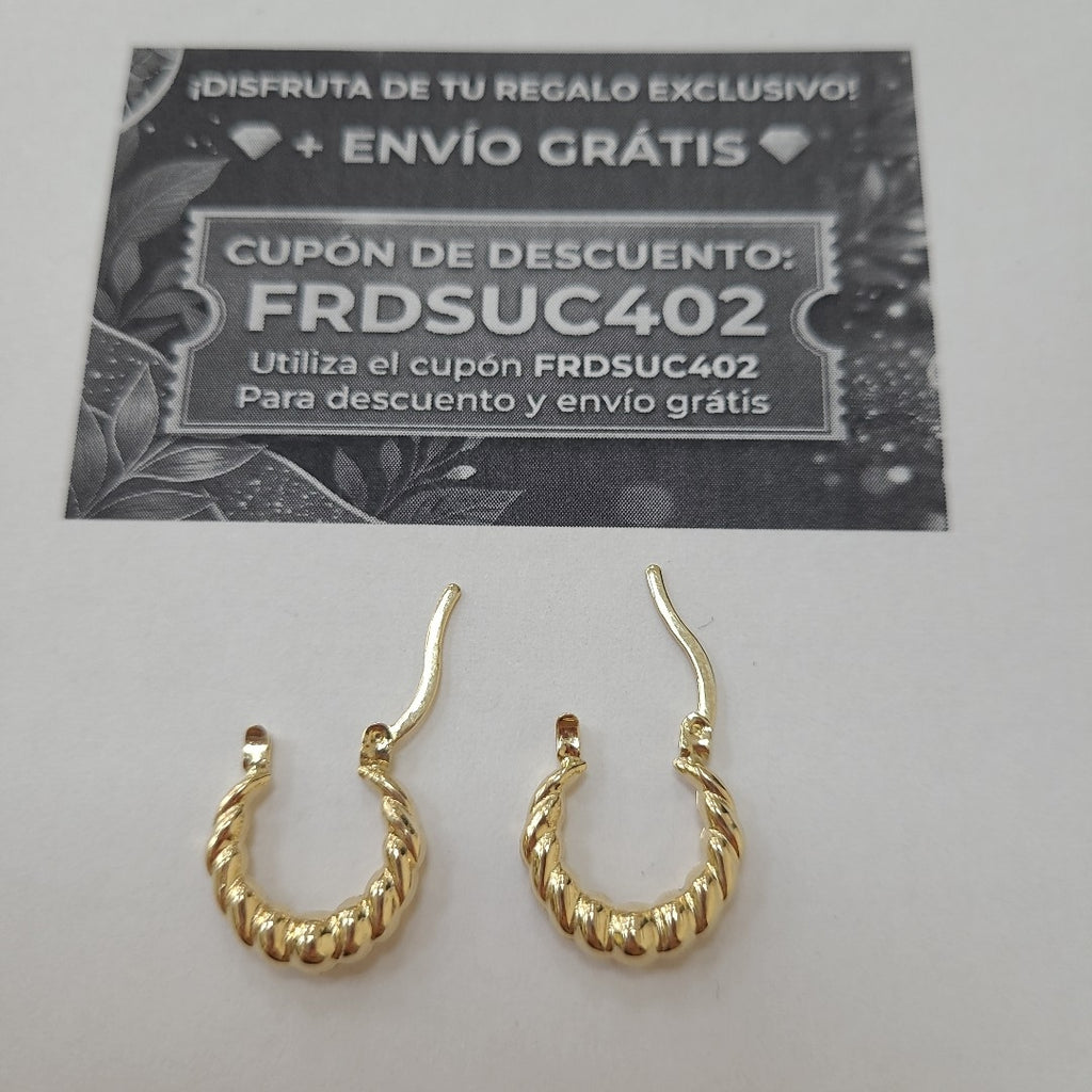 ARETES ARRACADAS TZL HUECAS 14K 1.5 GR (NUEVO)