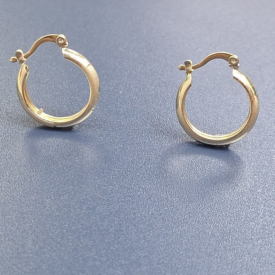 ARETES TEJIDO ARRACADA SATINADA 14K 2.6 GR (NUEVO)