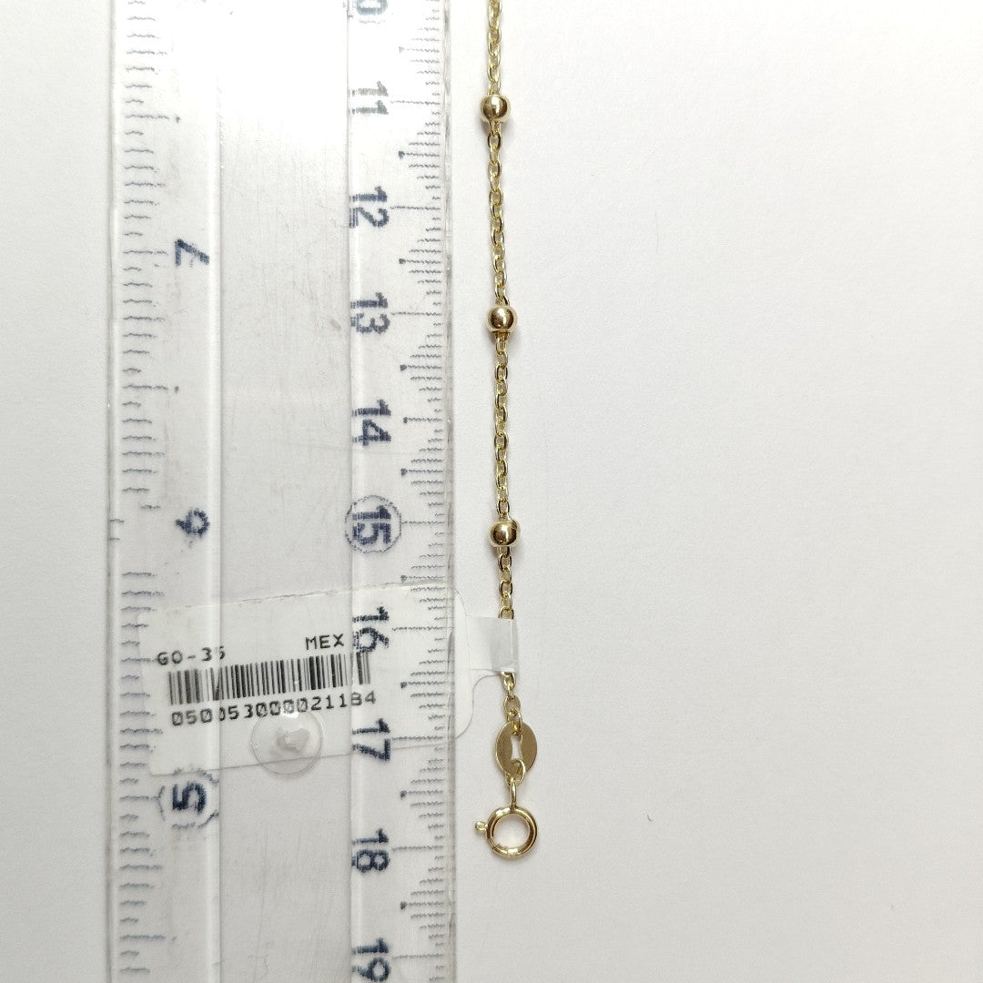 PULSERA TEJIDO ESPECIAL CON FLOR 14K 18 CM 1.6 GR (NUEVO)