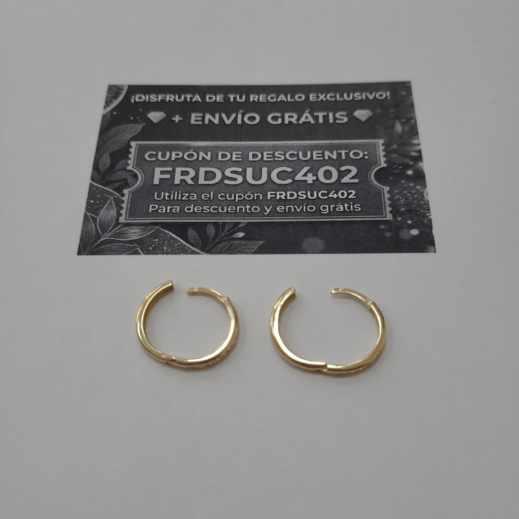 ARETES HUGGIES C CIRCONIA 14K 1.7 GR (NUEVO)