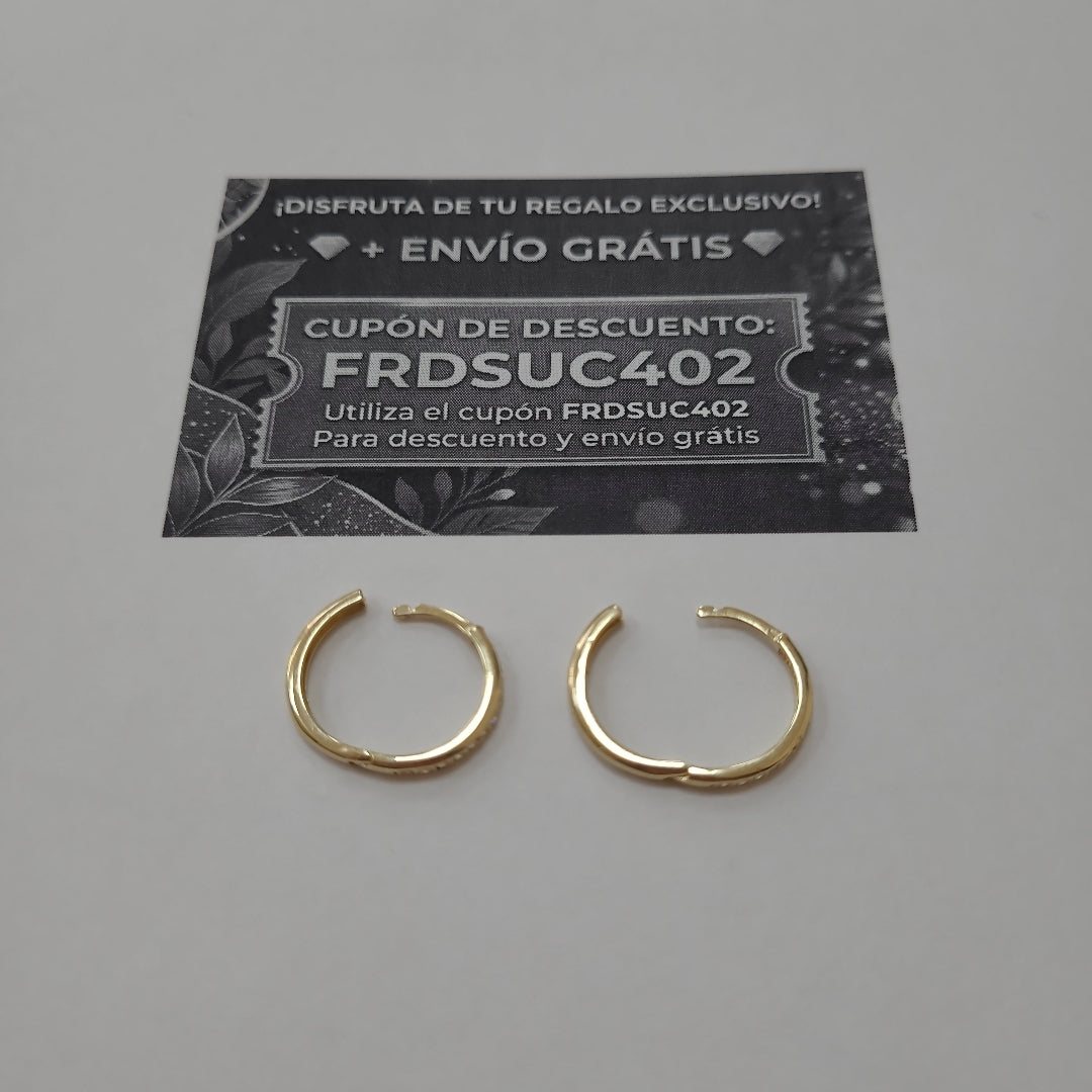 ARETES HUGGIES C CIRCONIA 14K 1.7 GR (NUEVO)