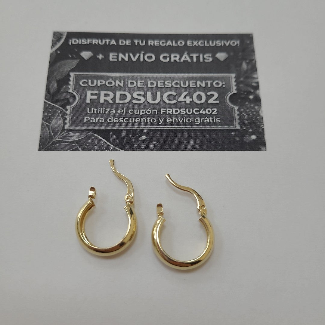 ARETES TEJIDO ARRACADAS LISAS 14K 2.1 GR (NUEVO)