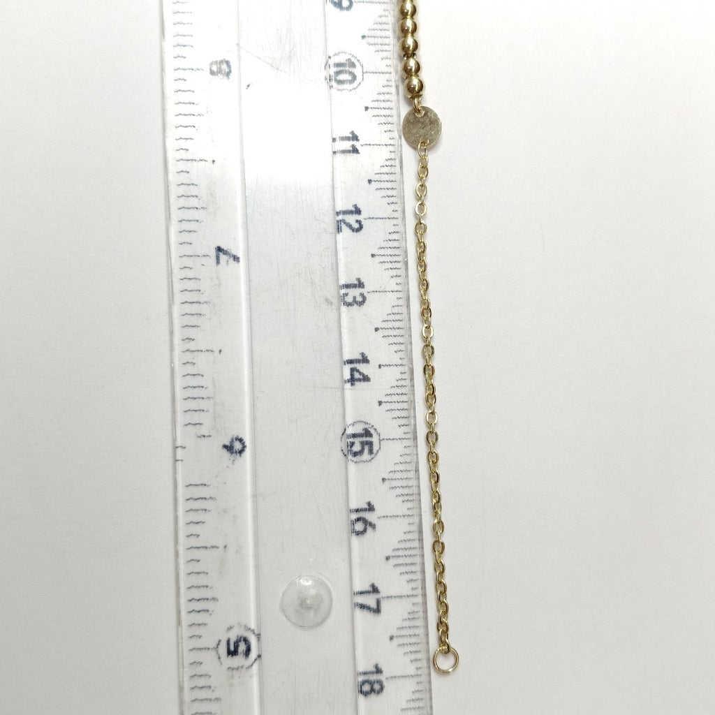 PULSERA TEJIDO ESPECIAL CON BOLITAS 14K 18 CM 1.8 GR (NUEVO)