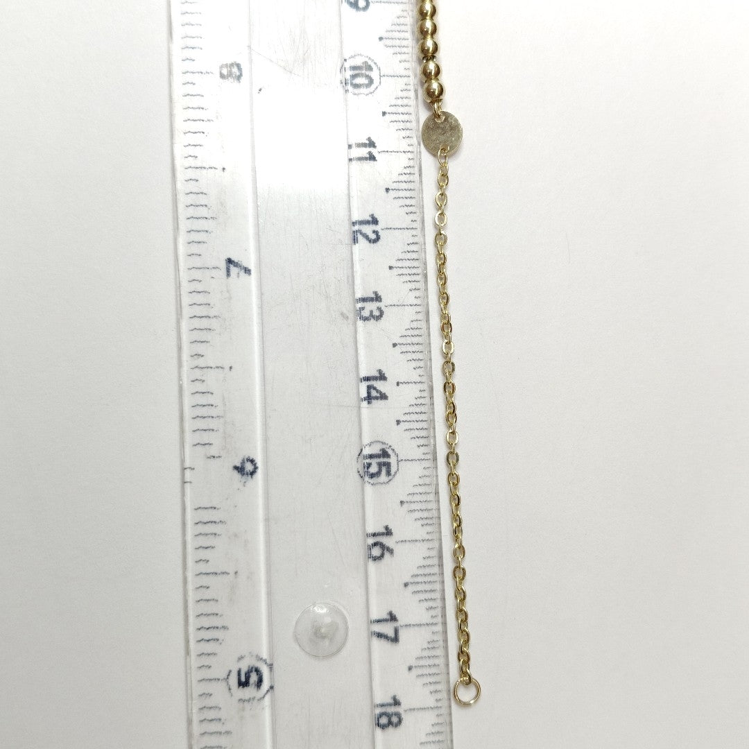 PULSERA TEJIDO ESPECIAL CON BOLITAS 14K 18 CM 1.8 GR (NUEVO)