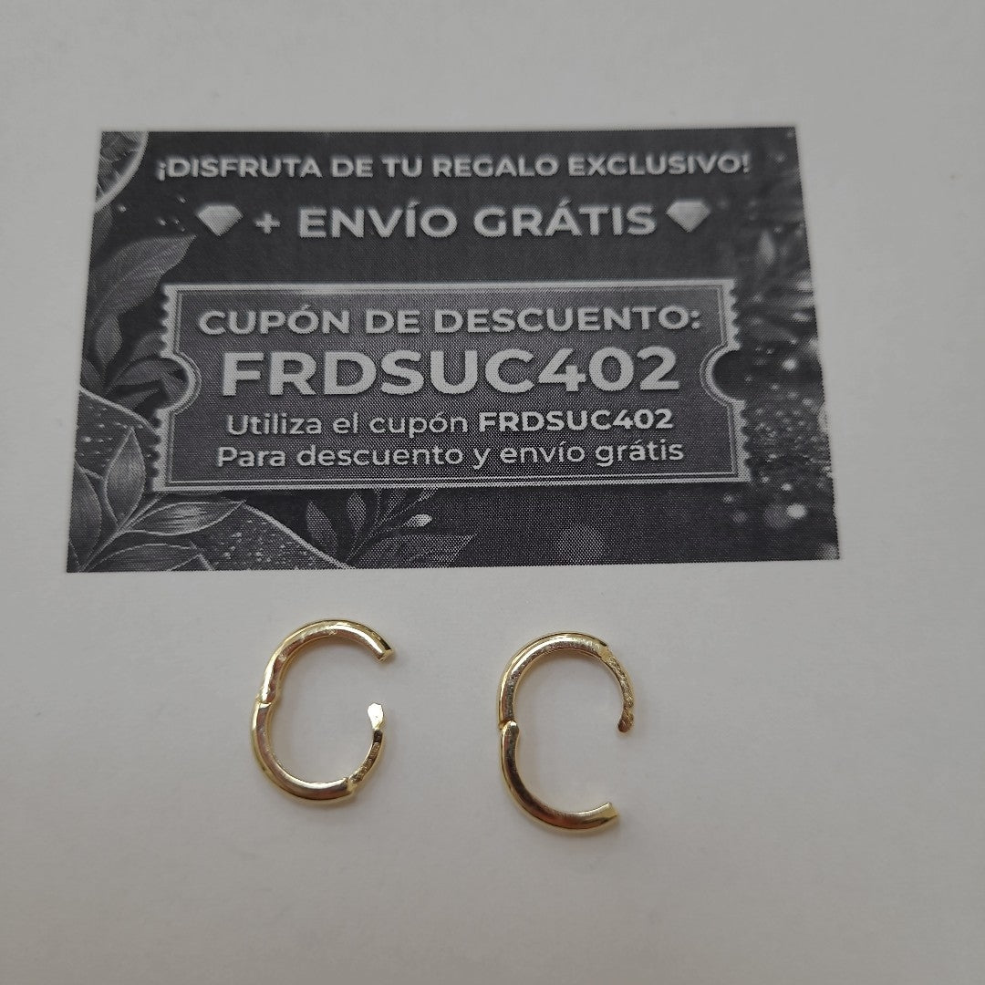 ARETES HUGGIES LISAS 14K 1.3 GR (NUEVO)