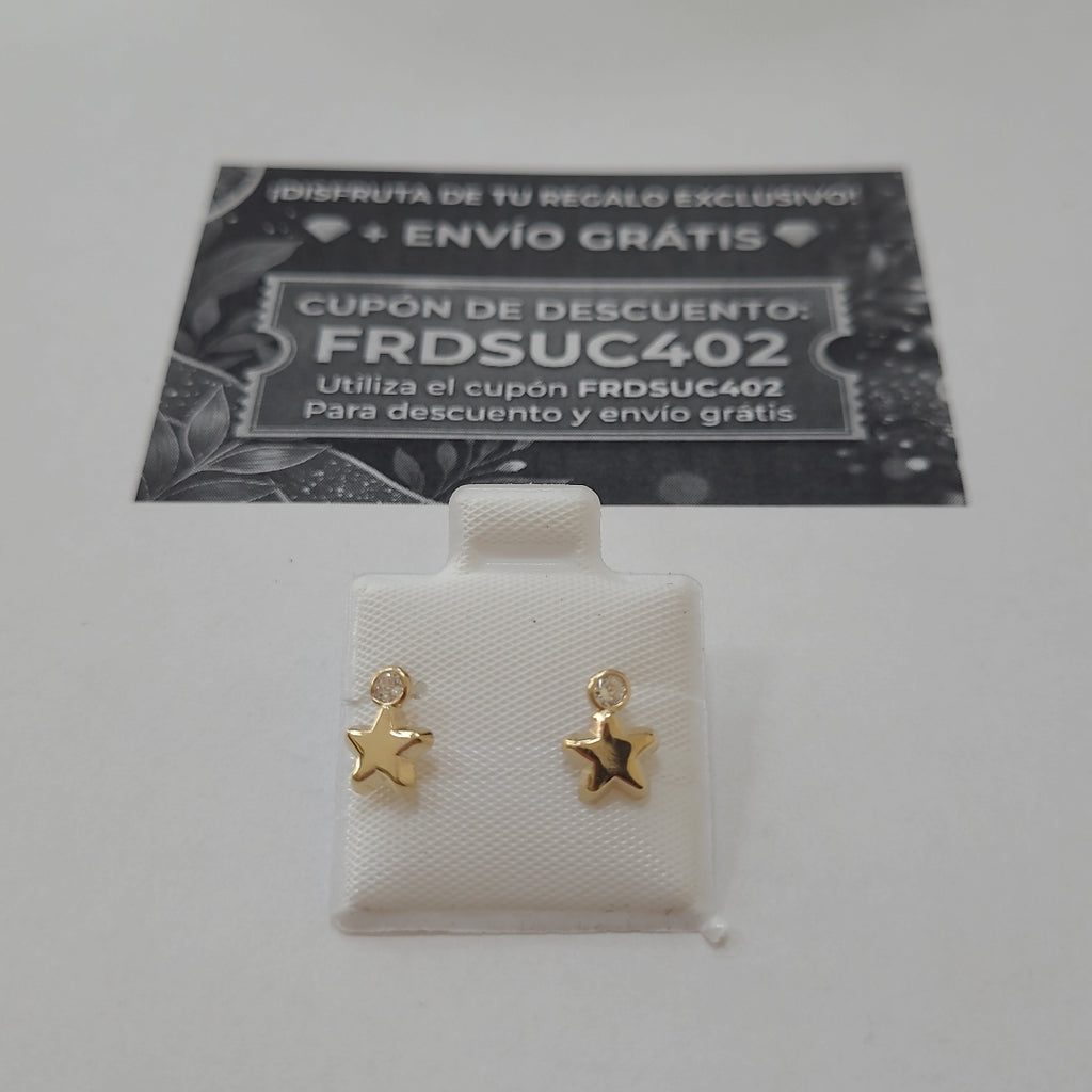 BROQUELES BROQUEL FIG ESTRELLA C CIRCONIA 14K 0.2603 GR (NUEVO)