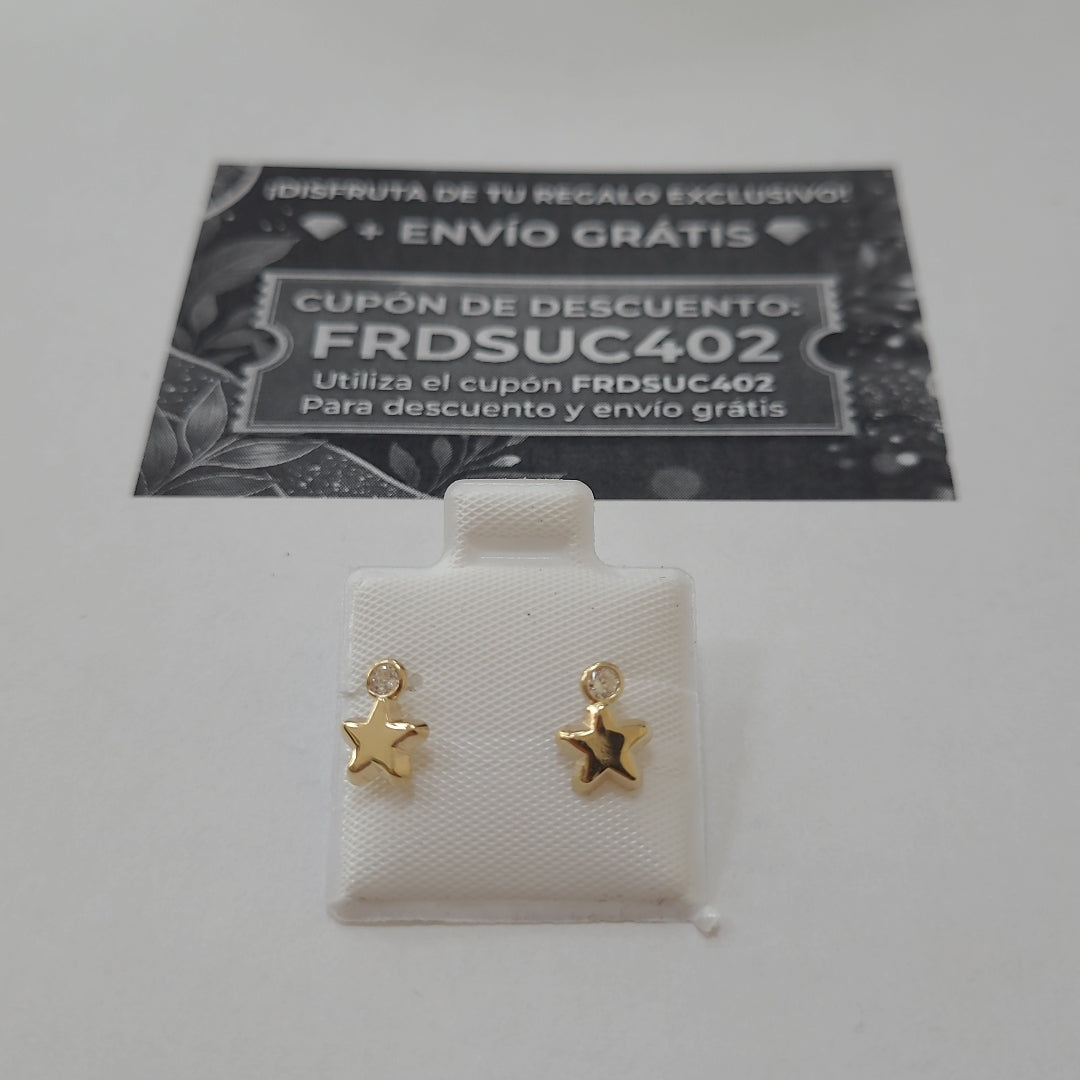 BROQUELES BROQUEL FIG ESTRELLA C CIRCONIA 14K 0.2603 GR (NUEVO)