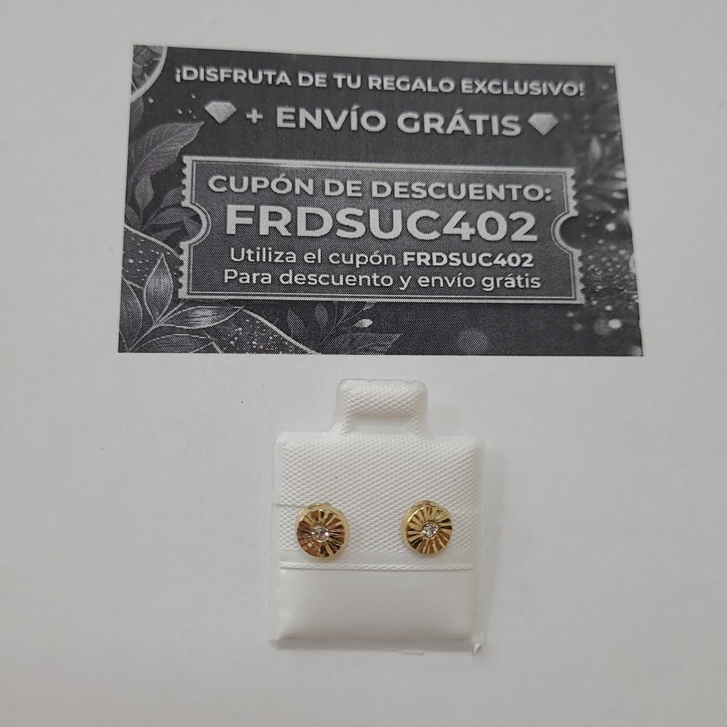 BROQUELES BROQUEL FIG BOTON C CIRCONIA 14K 0.2916 GR (NUEVO)
