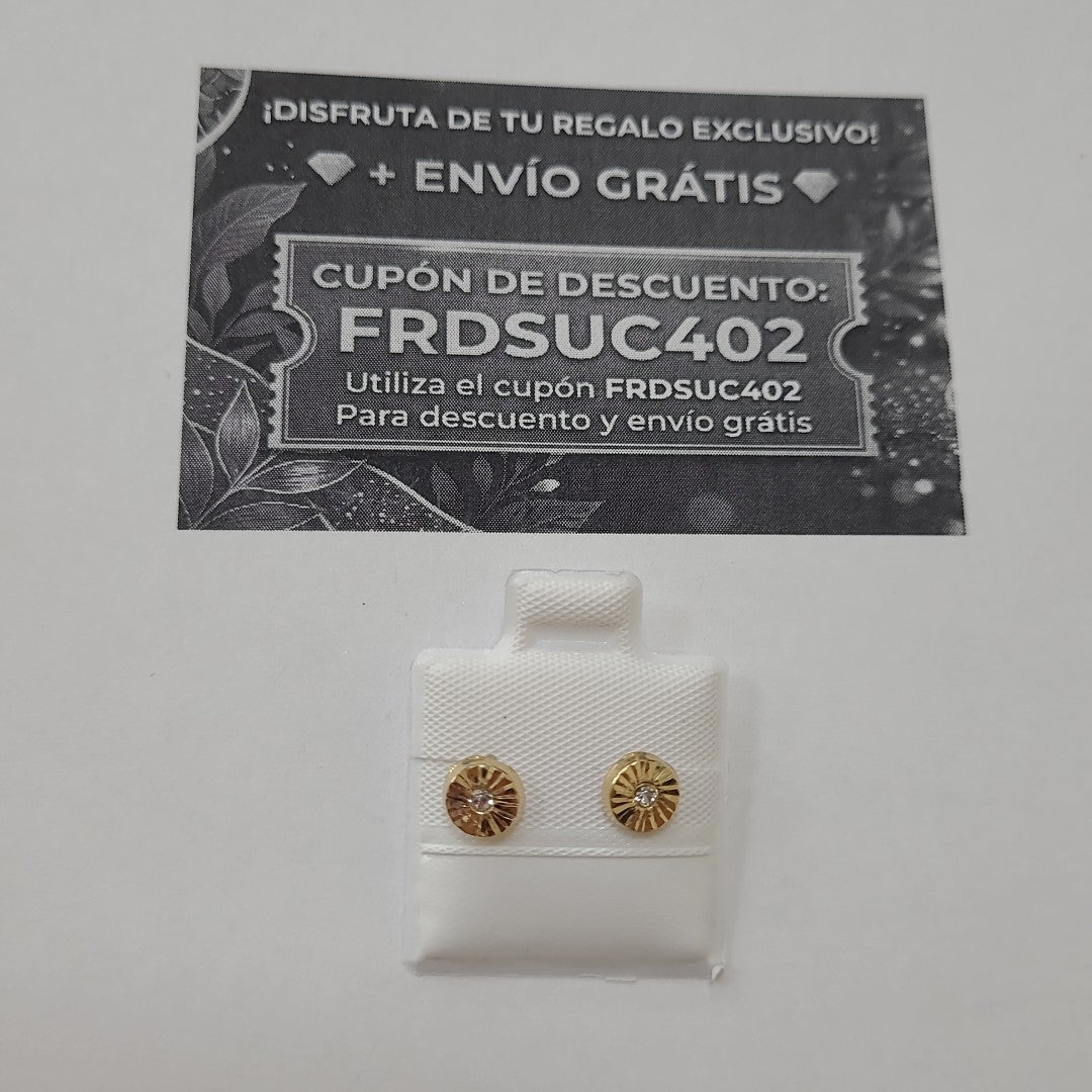 BROQUELES BROQUEL FIG BOTON C CIRCONIA 14K 0.2916 GR (NUEVO)