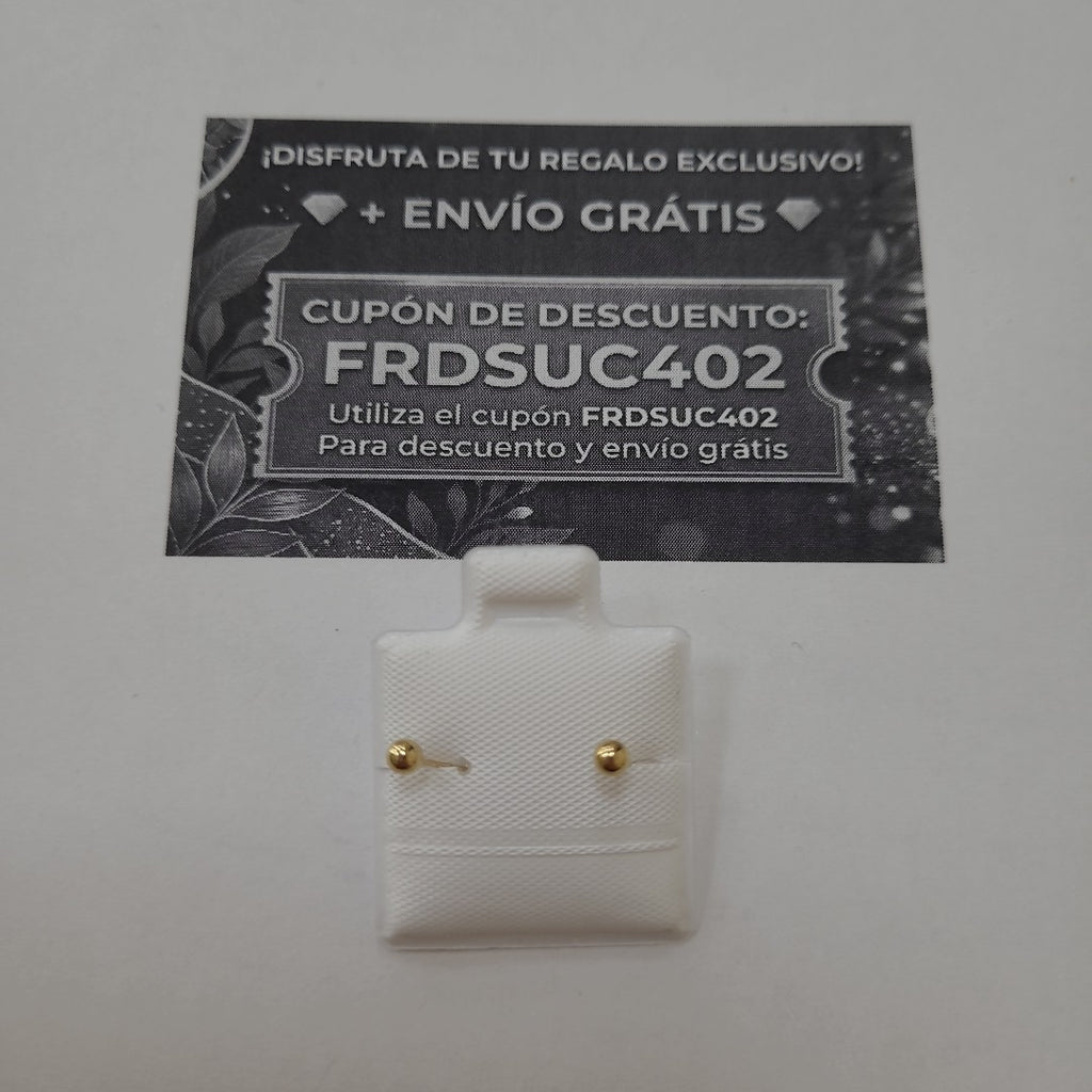 BROQUELES BROQUEL FIG ESFERA 14K 0.1408 GR (NUEVO)