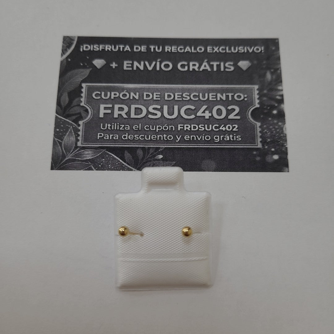 BROQUELES BROQUEL FIG ESFERA 14K 0.1408 GR (NUEVO)