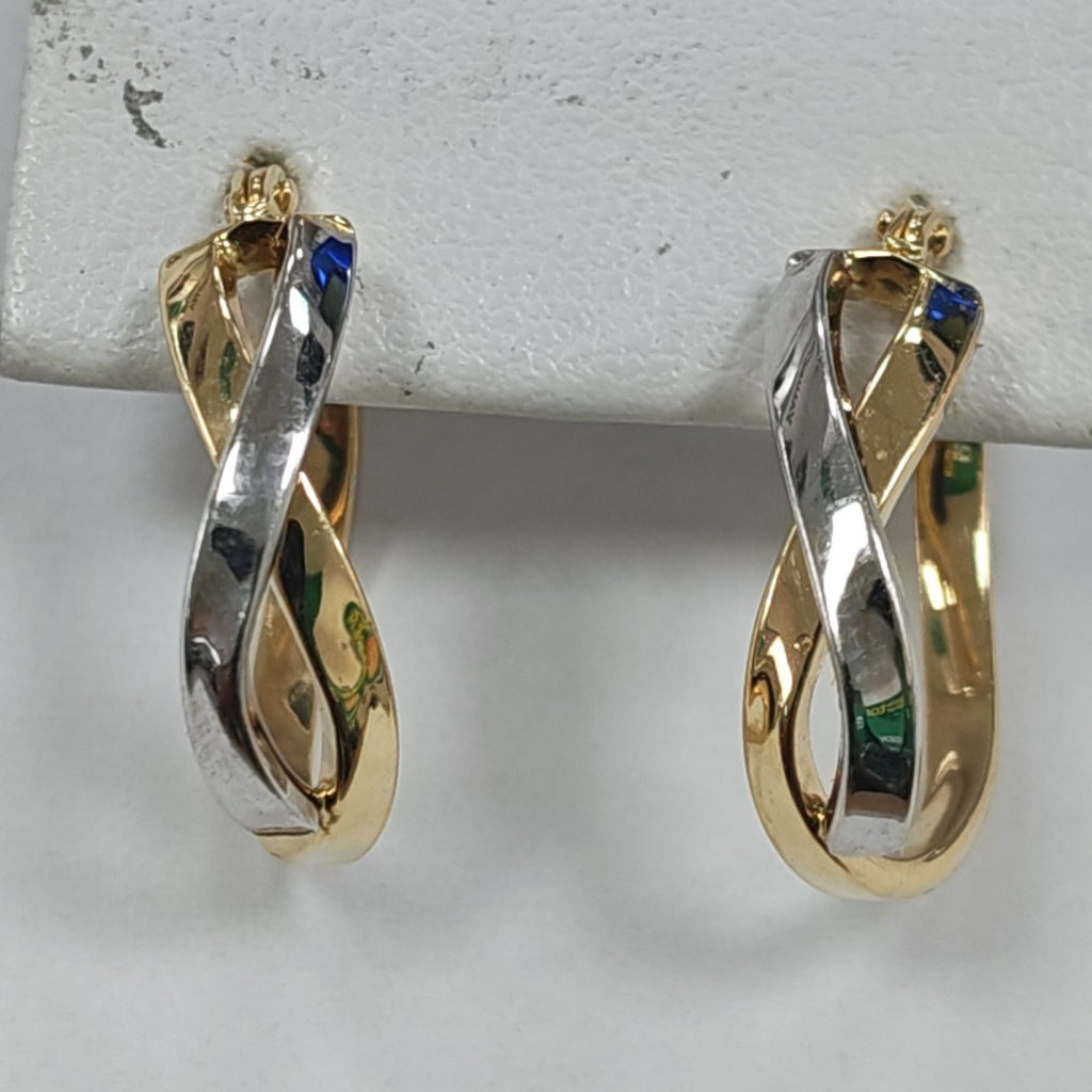 ARRACADAS PAR ORO, ORO COMBINADO 14 K 1.6 GRMS (SEMINUEVO)