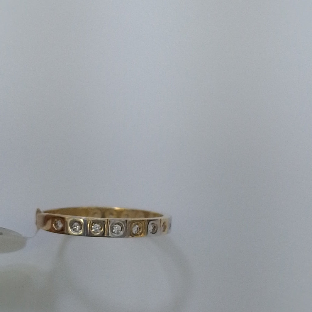 ANILLO ANILLITO C CIRCONIAS COMBINADO 14K 9 TALLA 2.1 GR (NUEVO)