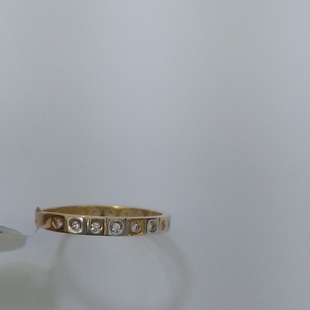 ANILLO ANILLITO C CIRCONIAS COMBINADO 14K 9 TALLA 2.1 GR (NUEVO)