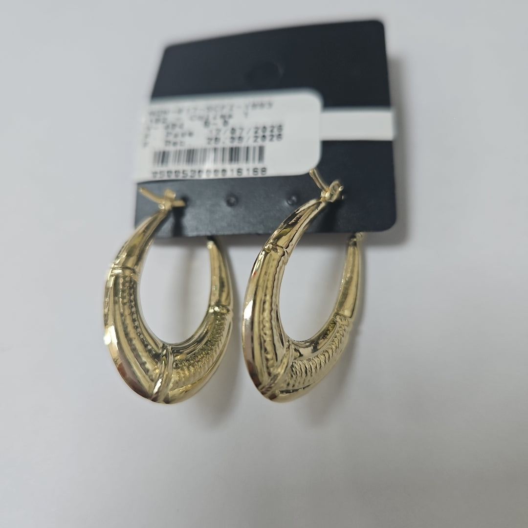 ARETES ARRACADAS ESTRIADAS 14K 2.6 GR (NUEVO)