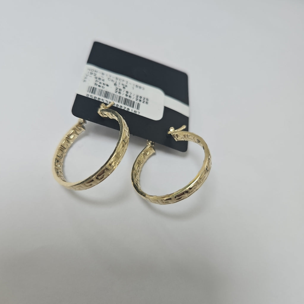 ARETES TEJIDO ARRACADA CON GRECAS 14K 2.8 GR (NUEVO)