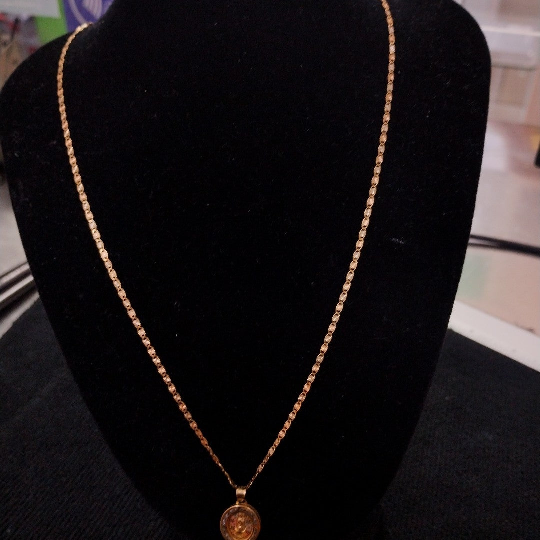 CADENA, MEDALLA RELIGIOSA ORO COMBINADO 10 K 2.3 GRMS (SEMINUEVO)