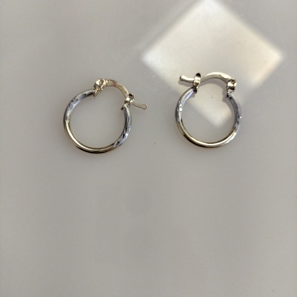 ARETES ARRACADAS COMBINADAS 14K 1.1 GR (NUEVO)