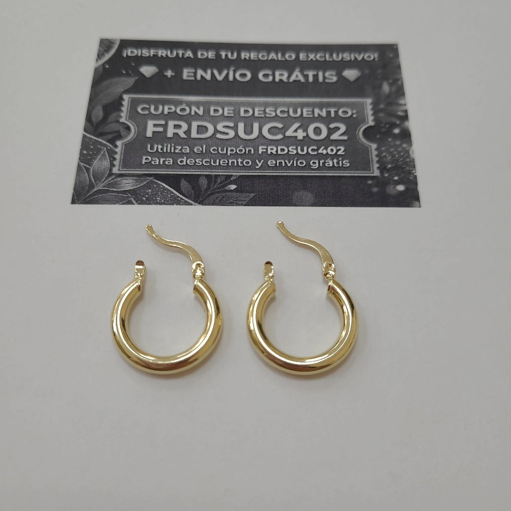 ARETES TEJIDO ARRACADAS LISAS 14K 1.6 GR (NUEVO)