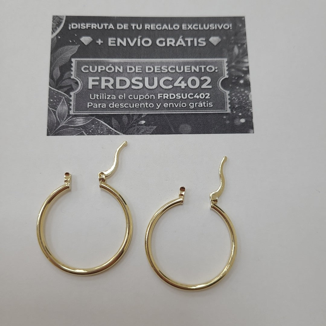 ARETES TEJIDO ARRACADAS LISAS 14K 1.4 GR (NUEVO)