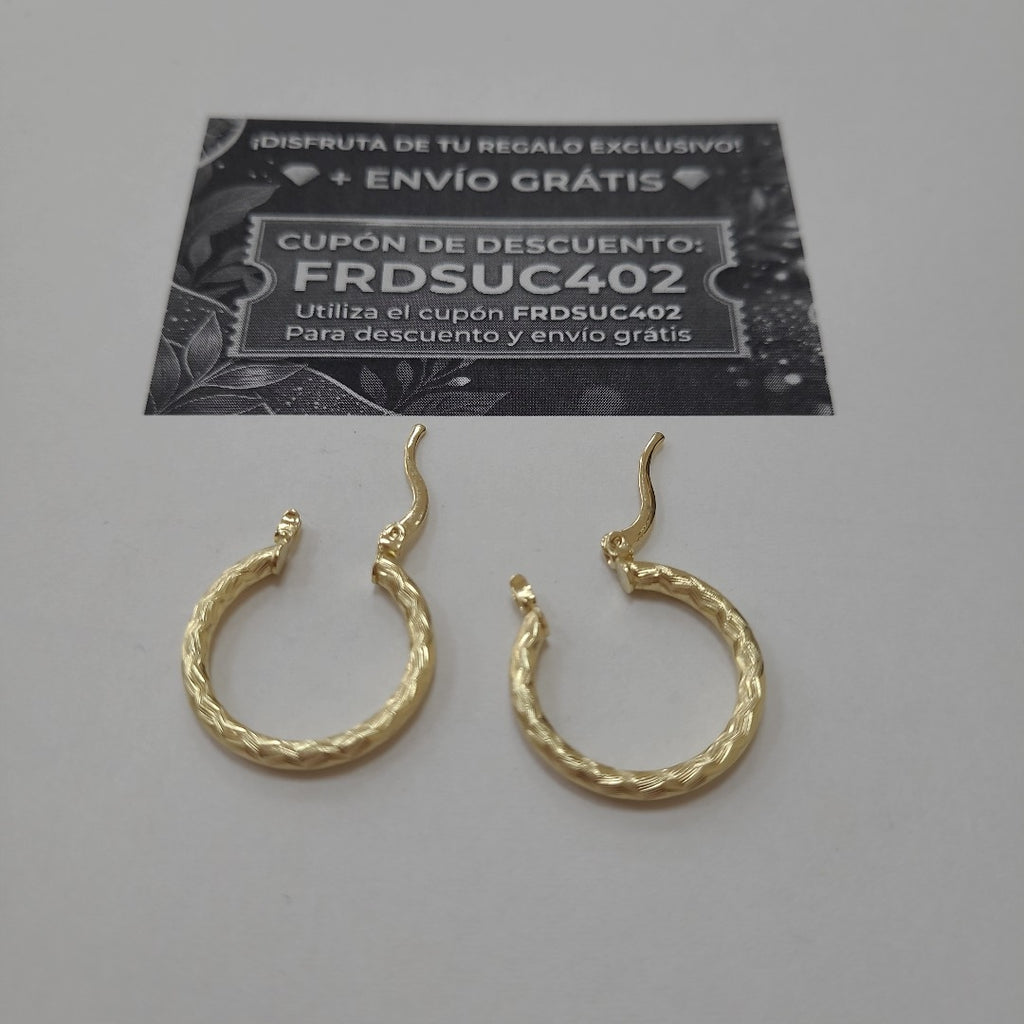 ARETES ARRACADAS LABRADAS 14K 2.1 GR (NUEVO)