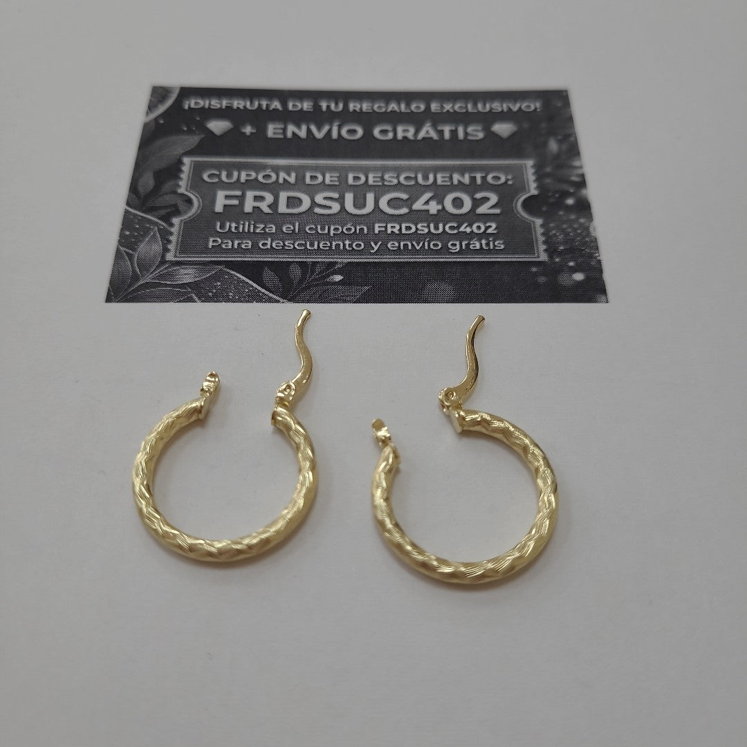 ARETES ARRACADAS LABRADAS 14K 2.1 GR (NUEVO)