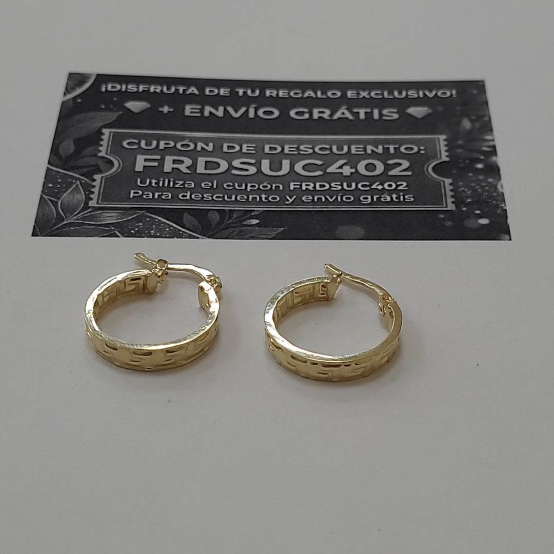 ARETES ARRACADAS FIG GRECAS 14K 1.8 GR (NUEVO)