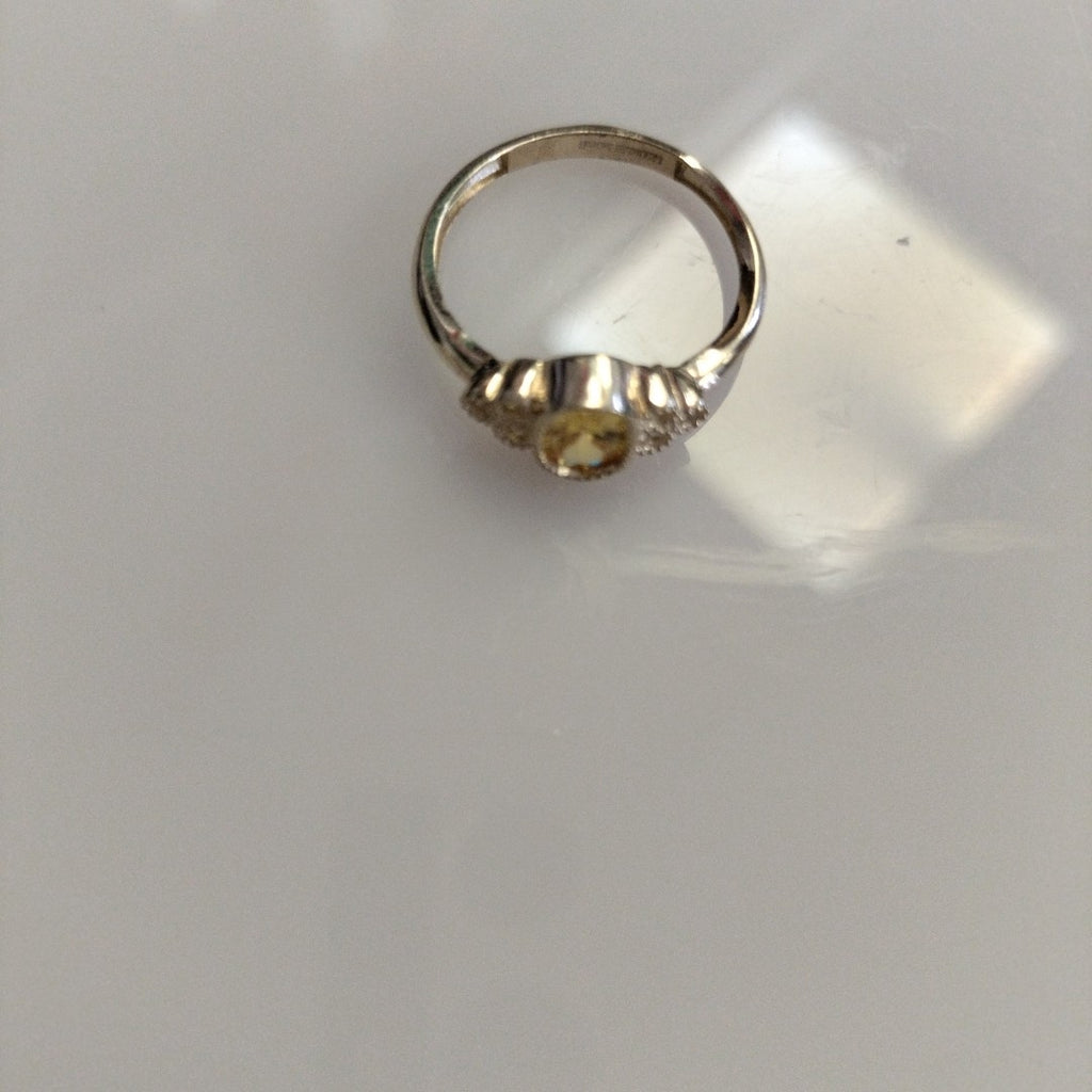 ANILLOS CIRCONIAS Y PIEDRA DE COLOR 14K TALLA 7 1.9 GR (NUEVO)